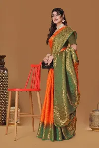 New Kanjiveram Silk With Zari Woven Saree With Blouse-thumb1