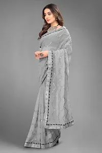 Fancy Georgette Saree With Sequinned Work And Blouse-thumb3