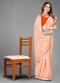 Fancy Georgette Saree With Sequinned Work And Blouse-thumb4