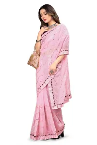 Fancy Georgette Saree With Sequinned Work And Blouse-thumb1