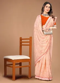 Fancy Georgette Saree With Sequinned Work And Blouse-thumb1