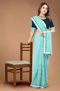 Fancy Georgette Saree With Sequinned Work And Blouse-thumb3