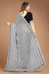 Fancy Georgette Saree With Sequinned Work And Blouse-thumb3