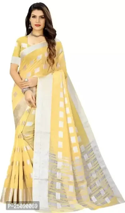 New Look Linen Saree With Blouse-thumb0