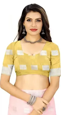 New Look Linen Saree With Blouse-thumb2