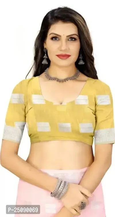 New Look Linen Saree With Blouse-thumb3