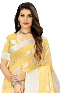 New Look Linen Saree With Blouse-thumb3