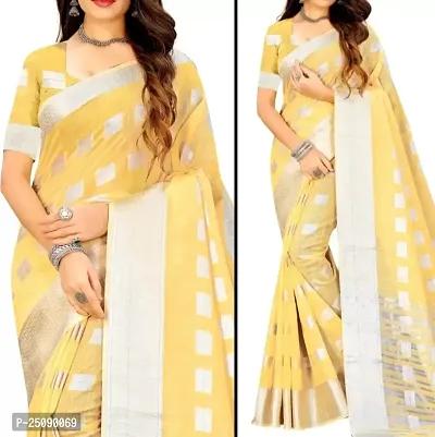 New Look Linen Saree With Blouse-thumb5