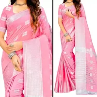 New Look Linen Saree With Blouse-thumb2