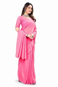 Womens Georgette Saree with Mirror Work-thumb1