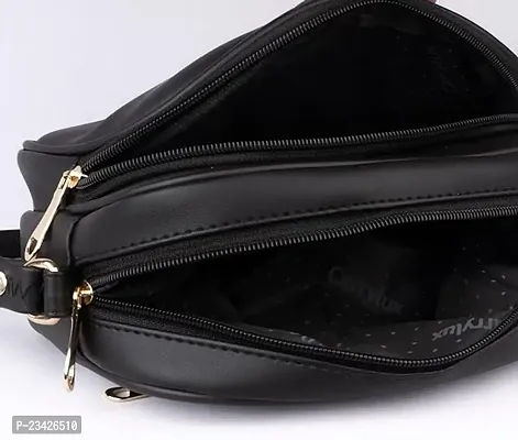 Stylish PU Self Pattern Handbags For Women And Girls- Pack Of 2-thumb3