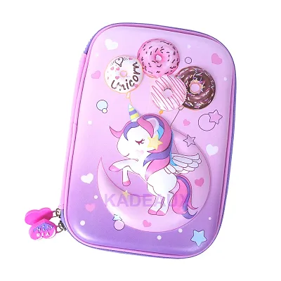 New Adorable Unicorn Hardtop Pencil Case with Compartments - Kids