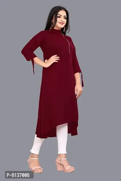 Kandara Women's Awesome Designer Crepe Kurti (Maroon)-thumb3