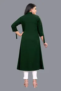 Kandara Women's Awesome Designer Crepe Kurti (Bottol Green)-thumb1