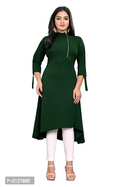 Kandara Women's Awesome Designer Crepe Kurti (Bottol Green)-thumb0