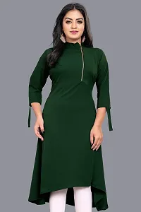 Kandara Women's Awesome Designer Crepe Kurti (Bottol Green)-thumb4