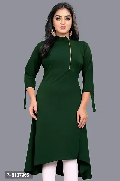 Kandara Women's Awesome Designer Crepe Kurti (Bottol Green)-thumb5