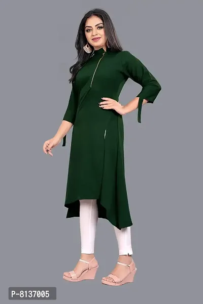 Kandara Women's Awesome Designer Crepe Kurti (Bottol Green)-thumb4