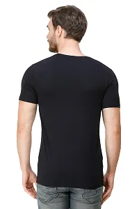 COLVYNHARRIS JEANS Men's Casualwear Half Sleeves Round Neck Slim Fit Black T-Shirt-thumb3