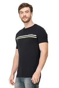 COLVYNHARRIS JEANS Men's Casualwear Half Sleeves Round Neck Slim Fit Black T-Shirt-thumb2