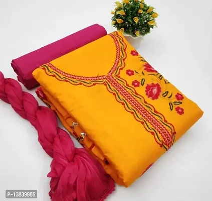 Stylish Women Cotton  Dress Material with Dupatta