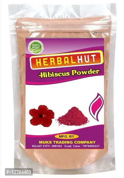 HERBALHUT NATURALS Hibiscus Powder for Hair treatmrnt Lustrous and Bouncy Hair (200 g)