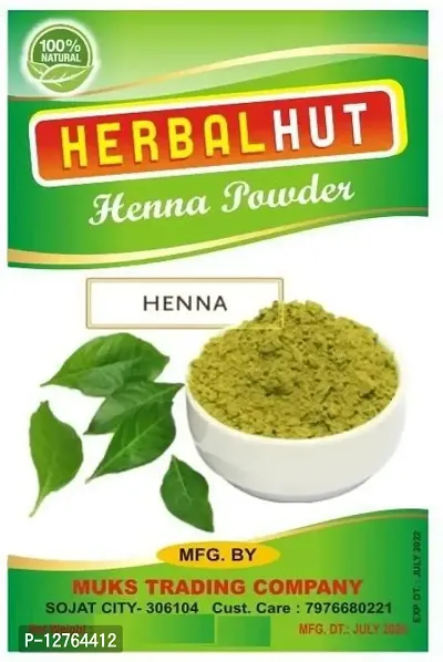 HERBALHUT NATURALS organic Henna powder microfine triple filtered henna rajasthani henna (500 g)
