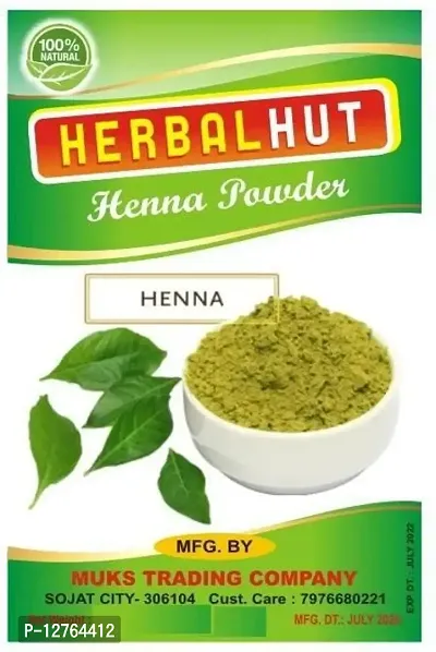 HERBALHUT NATURALS organic Henna powder microfine triple filtered henna rajasthani henna (500 g)-thumb0