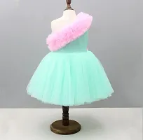 Classic Net Solid Dresses for Kids Girls-thumb1