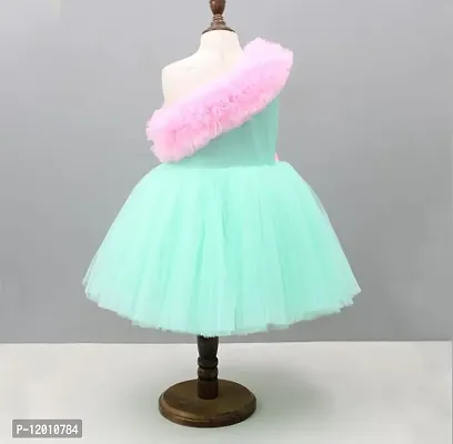 Classic Net Solid Dresses for Kids Girls-thumb2