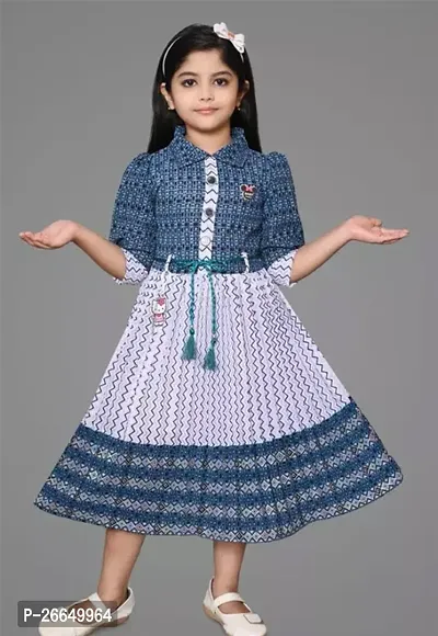 Classic Cotton Dress for Kids Girls-thumb0