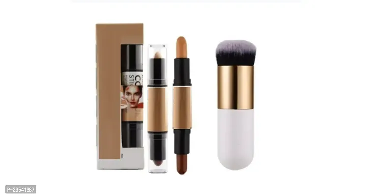 Dual Ended Contour Stick 2 in 1 Contour Stick with  and free foundation brush Pack of 2