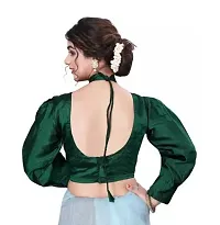 Reliable Green Taffeta Silk Jacquard Stitched Blouses For Women-thumb1