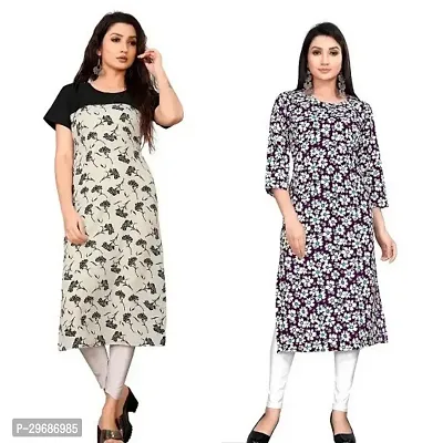 Stylist Crepe Kurtas For Women Pack Of 2-thumb0