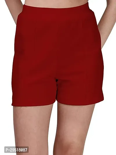 Elegant Maroon American Crepe Solid Skirts For Women