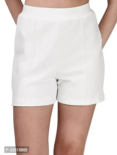 Elegant White American Crepe Solid Skirts For Women