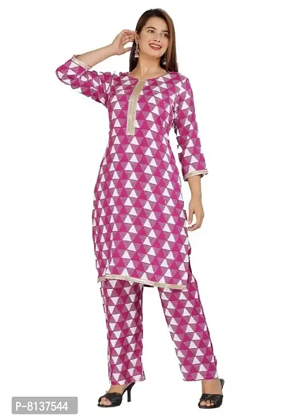 LAKDA'S Women's Rayon Straight Kurta with Palazzo