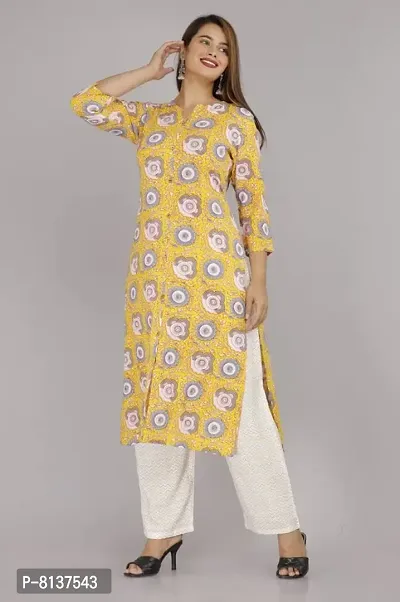 LAKDA'S Women's Rayon Straight Kurta with Palazzo