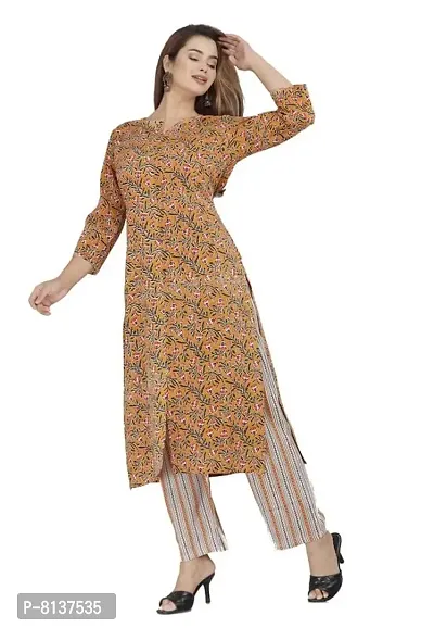 LAKDA'S Women's Rayon Straight Kurta with Palazzo