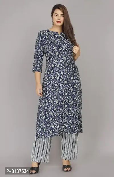 LAKDA'S Women's Rayon Straight Kurta with Palazzo-thumb5