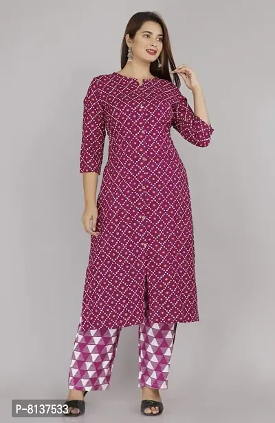 LAKDA'S Women's Rayon Straight Kurta with Palazzo-thumb5