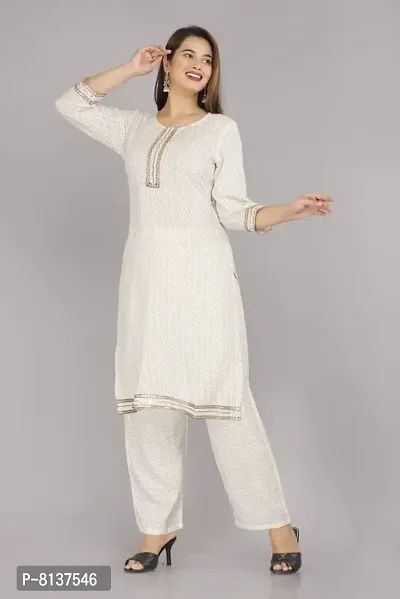 LAKDA'S Women's Rayon Straight Kurta with Palazzo