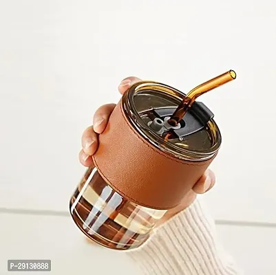 Glass Sipper Tumbler with Lid and Straw  435 Ml-thumb3