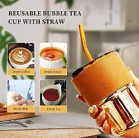 Glass Sipper Tumbler with Lid and Straw  435 Ml-thumb1