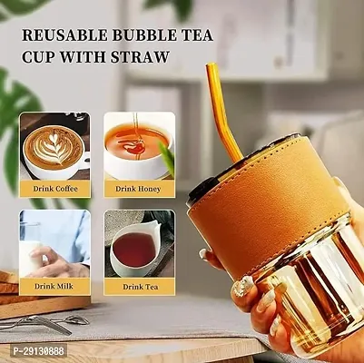 Glass Sipper Tumbler with Lid and Straw  435 Ml-thumb2