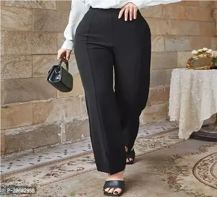 Stylish Black Polycotton Trousers for Women