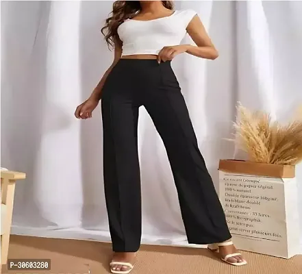 Stylish Black Polycotton Trousers for Women-thumb0