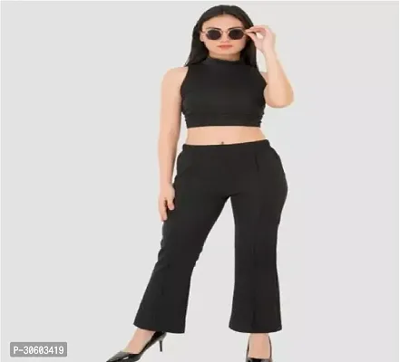 Stylish Black Polycotton Trousers for Women-thumb0