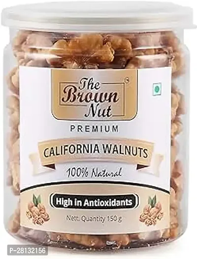 THE BROWN Californian 100 percent Natural Walnut 150GM  Without Shell Akhrot  Low Calorie Nut  Dry Fruits Reusable Jar Pack