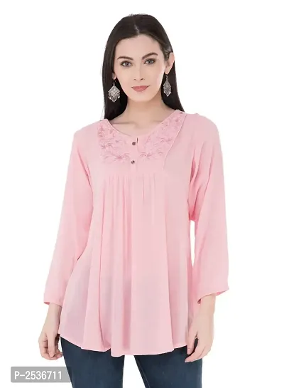 Women's Crepe Pink Top-thumb0